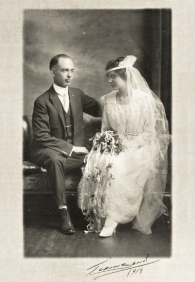 1918 bride & groom